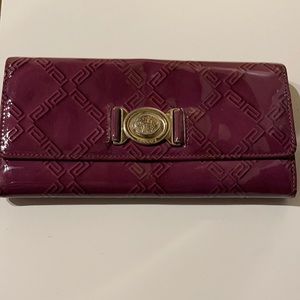 Purple Versace leather continental wallet